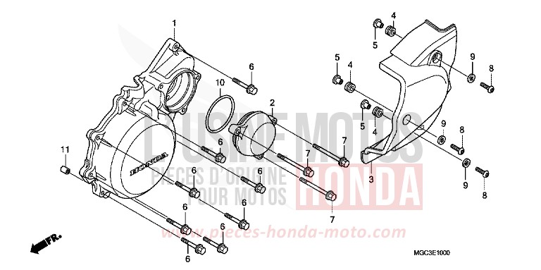 PANNEAU CARTER-MOTEUR G. de CB1100 ABS PEARL MILKEY WHITE (NH162) 2013